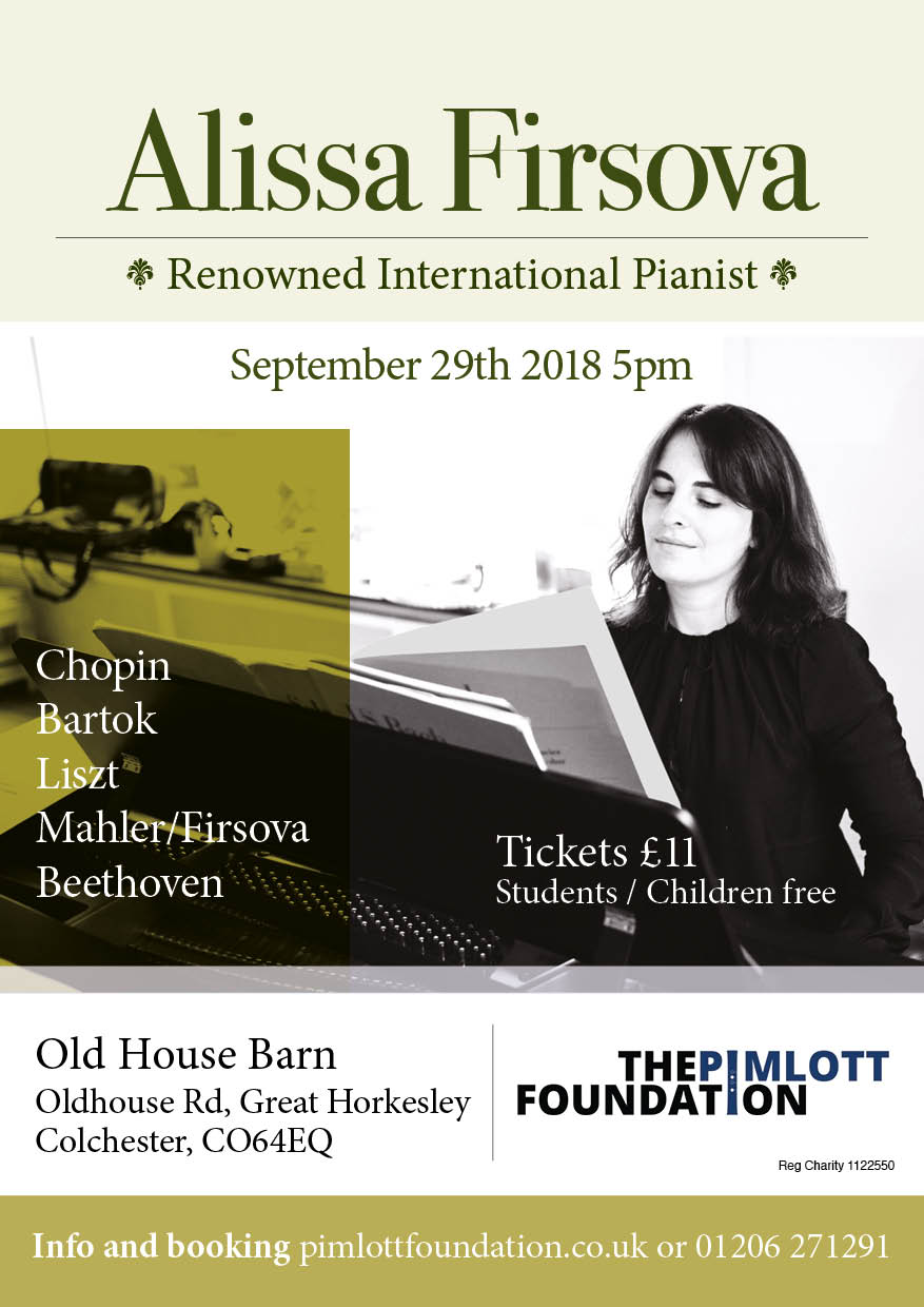 Alissa Firsova Piano Concert Pimlott Foundation